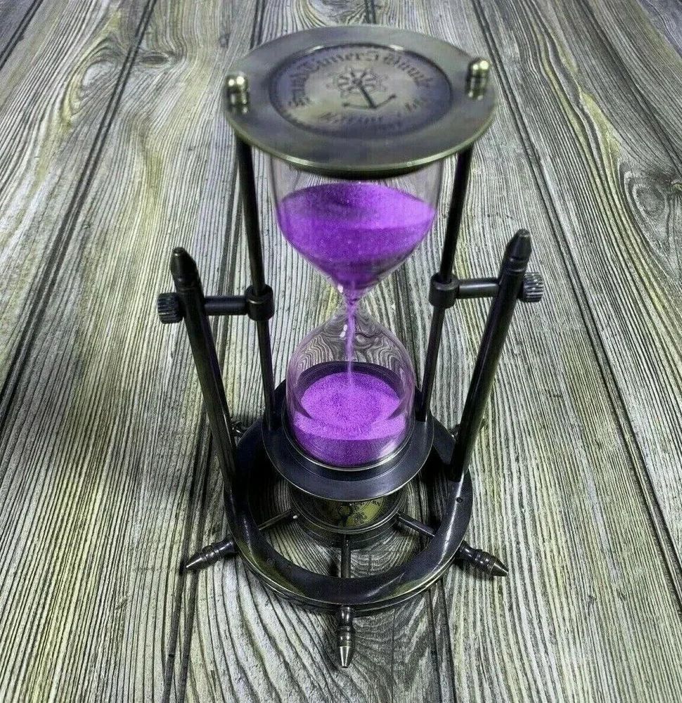 8 Inch Brass Antique Sand Timer