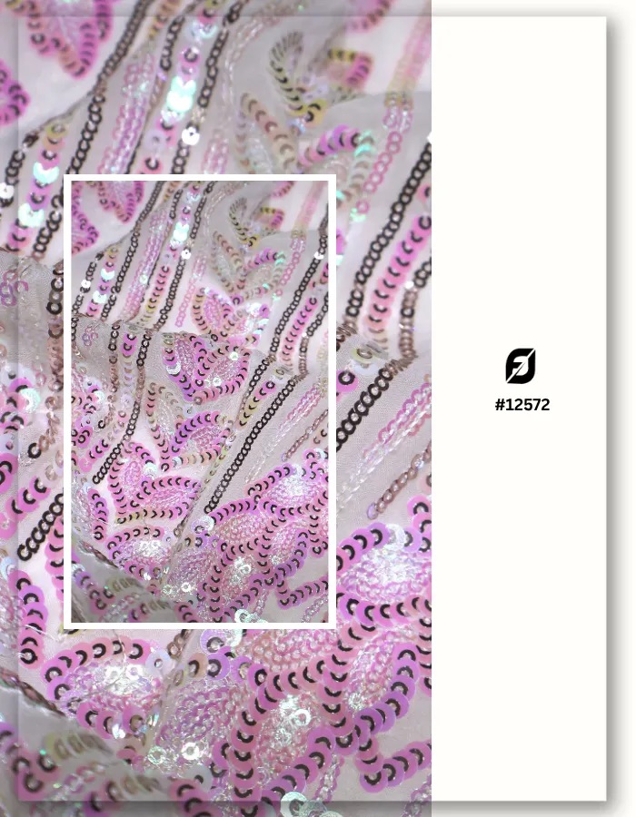 Luxury Sequins Fabric For Modern Dress In Middle East - Attributes: Washable