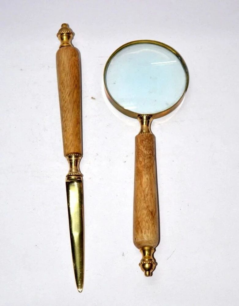 75mm Wooden Handle Antique Vintage Magnifying Glass