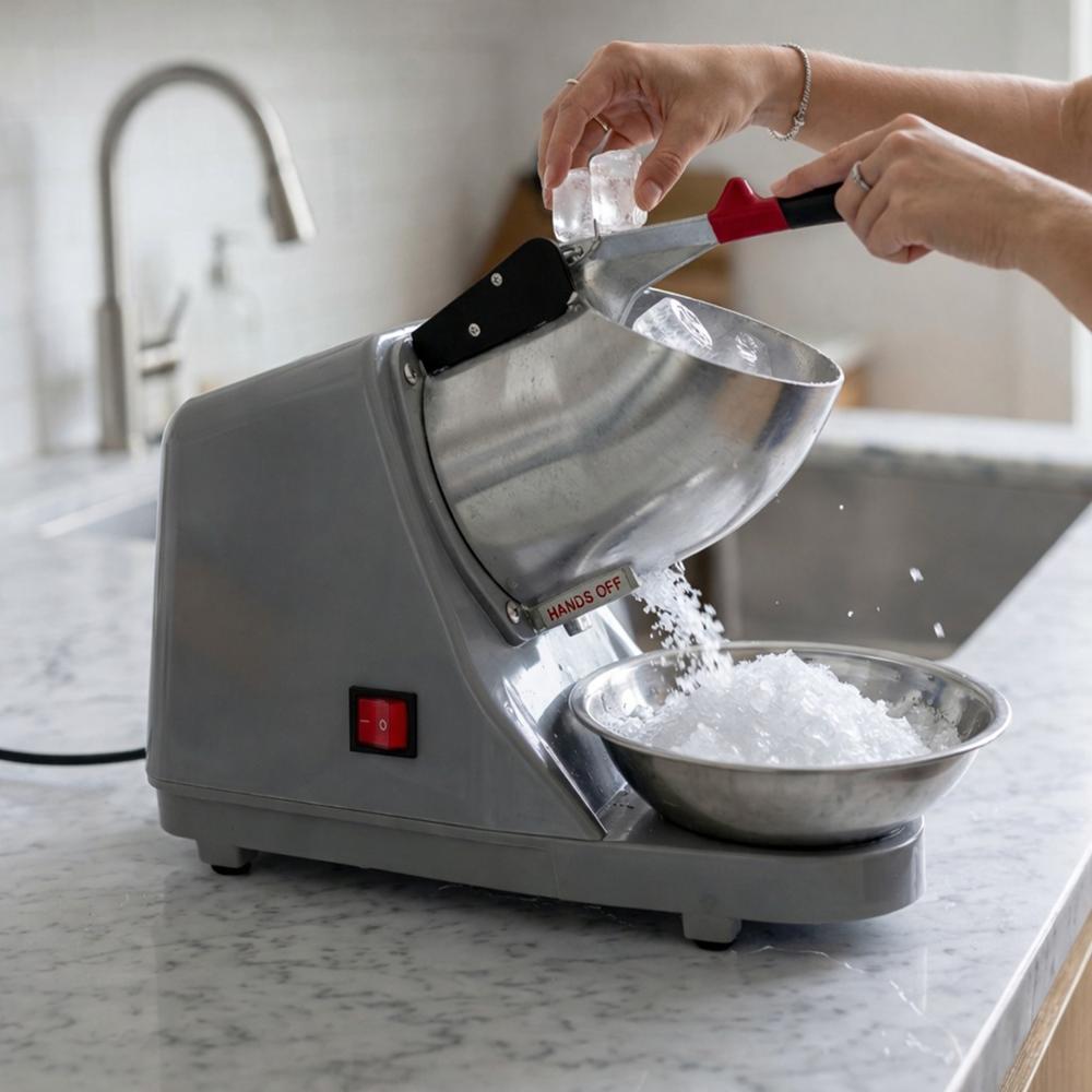 Electric Ice Crushing Machine With Stainless Steel Bowl 1 Set - Size: 37*32*21