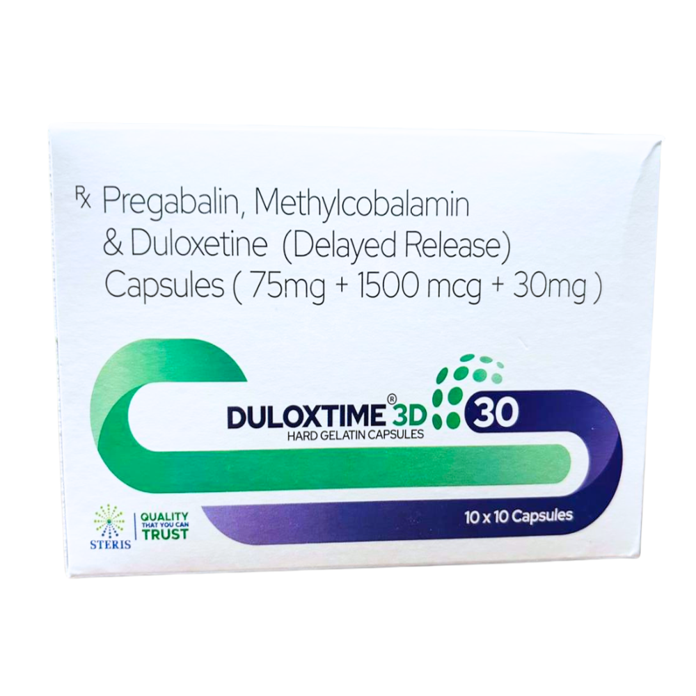 Pregabalin 75 Mg,methylcobalamin 1500 Mg & Duloxetine 30 Mg Delayed Release Capsules - Life Span: 24 Months (check Manufacturing And Expiry Date On Pack)