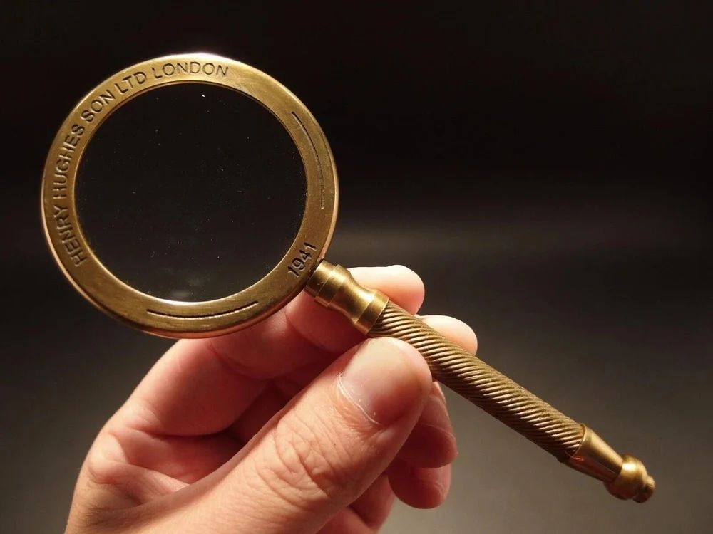 75mm Brass Antique Vintage Style Magnifying Glass
