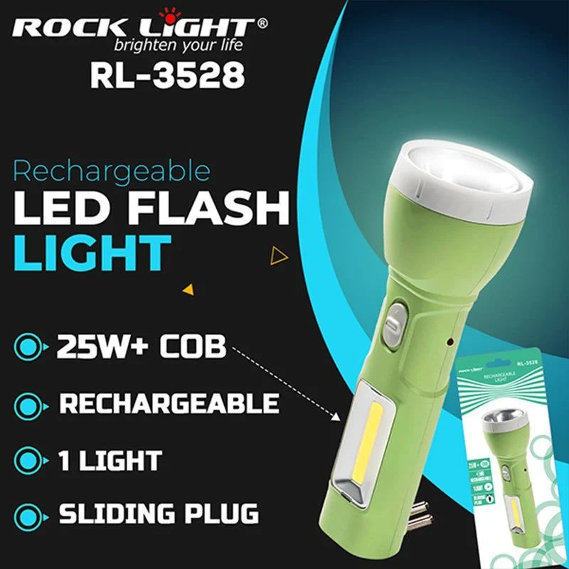 Rock Light RL-3528 Rechargeable Torch With COB