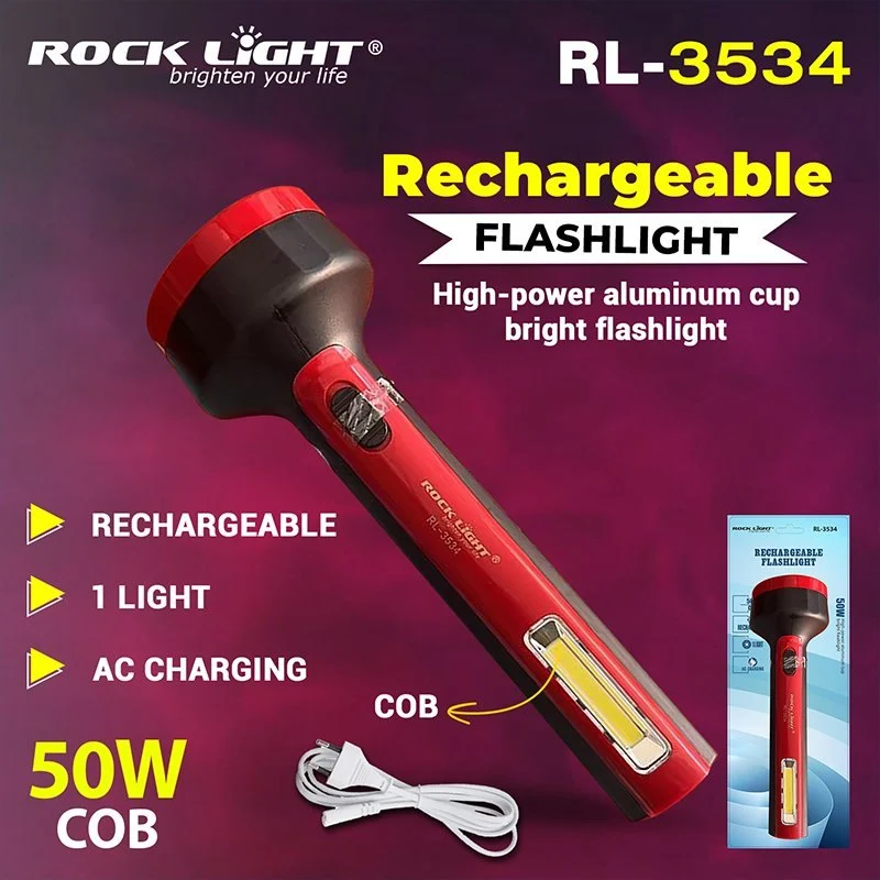 Rock Light RL-3534 Rechargeable Torch With COB