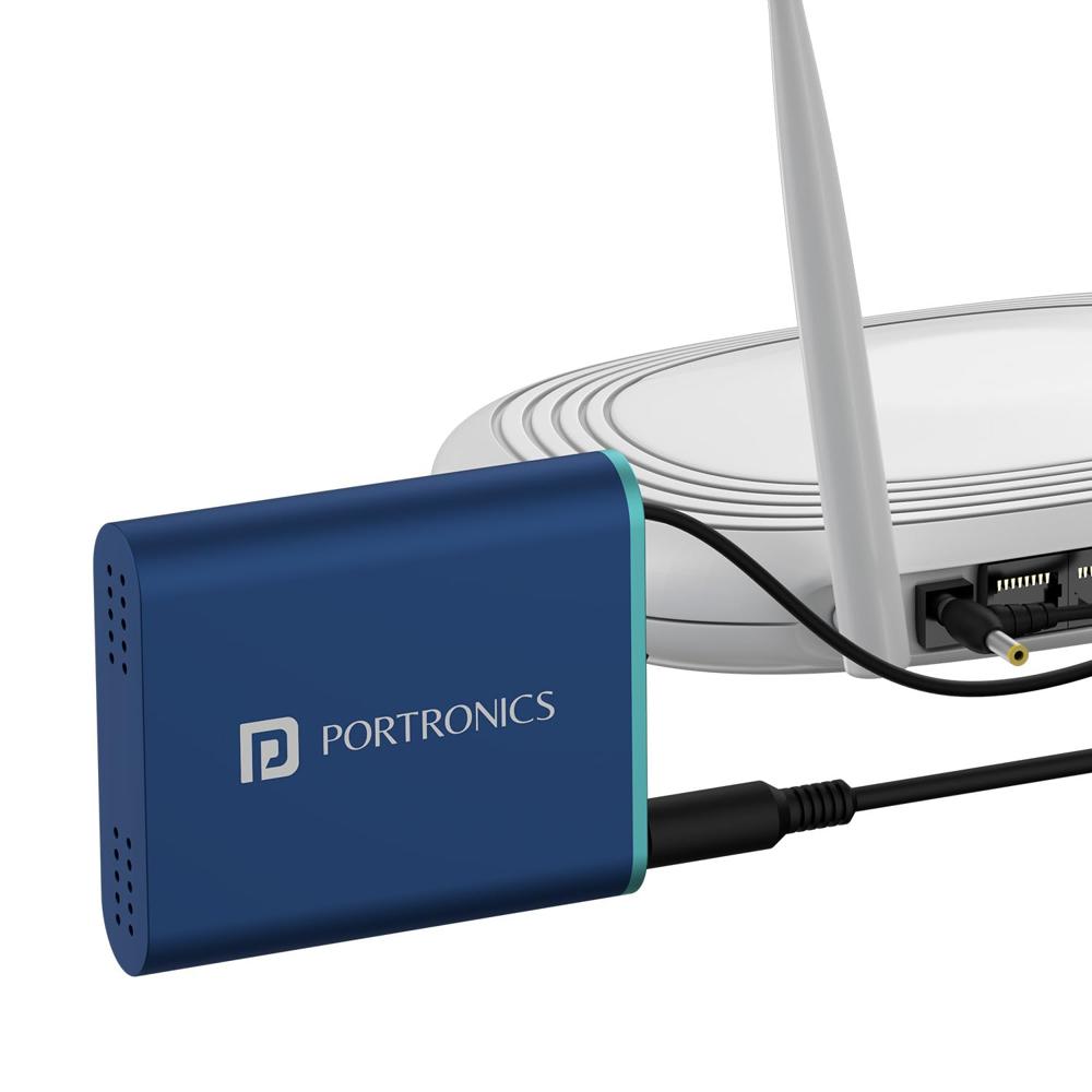 Portronics Power Plus Advanced Mini Router Ups For 12v Dc Wifi Router Broadband Modem - Color: Blue