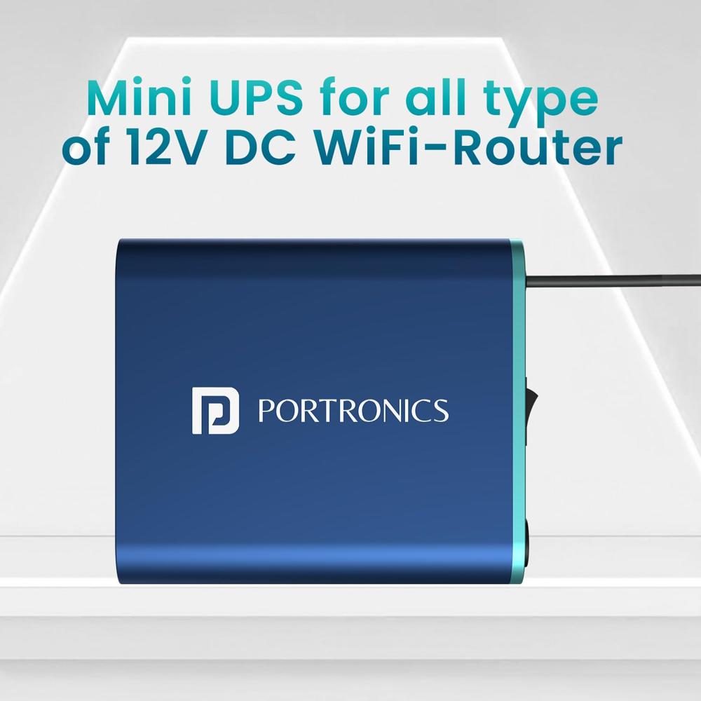 Portronics Power Plus Advanced Mini Router UPS for 12V DC WiFi Router Broadband Modem
