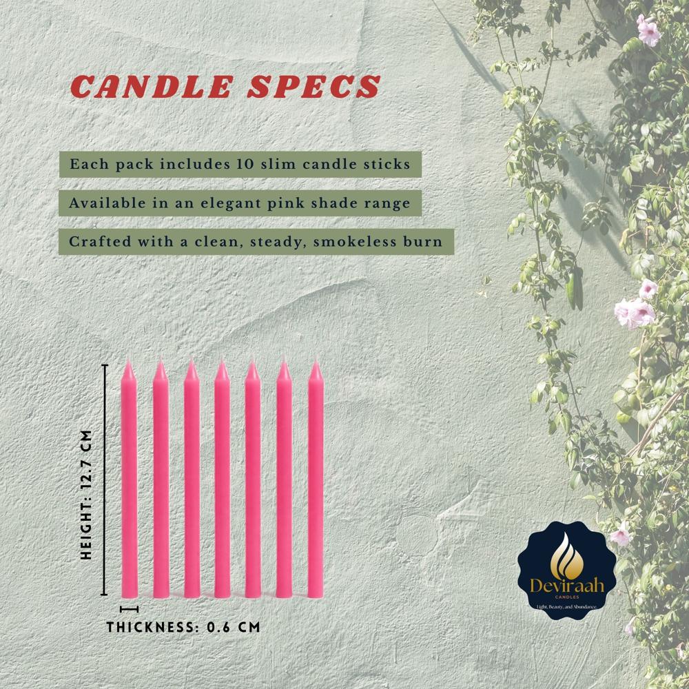 5-Inch Small Pink Color Stick Candles
