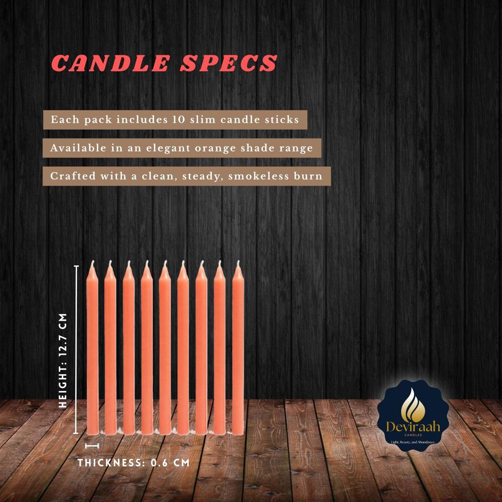 5-Inch Small Orange Color Stick Candles