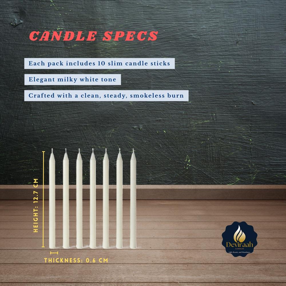 5-Inch Small Plain White Stick Candles