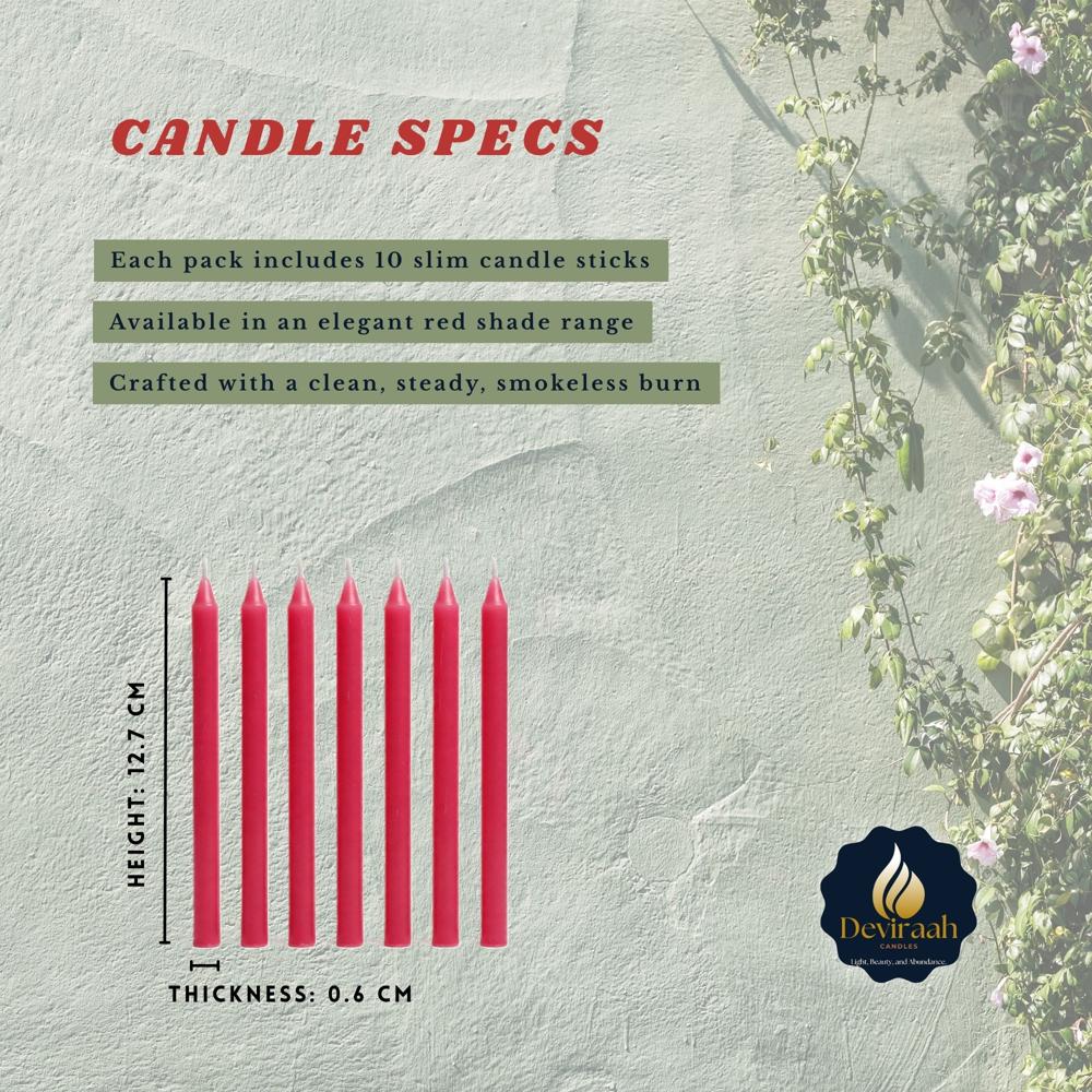 5-Inch Small Red Color Stick Candles