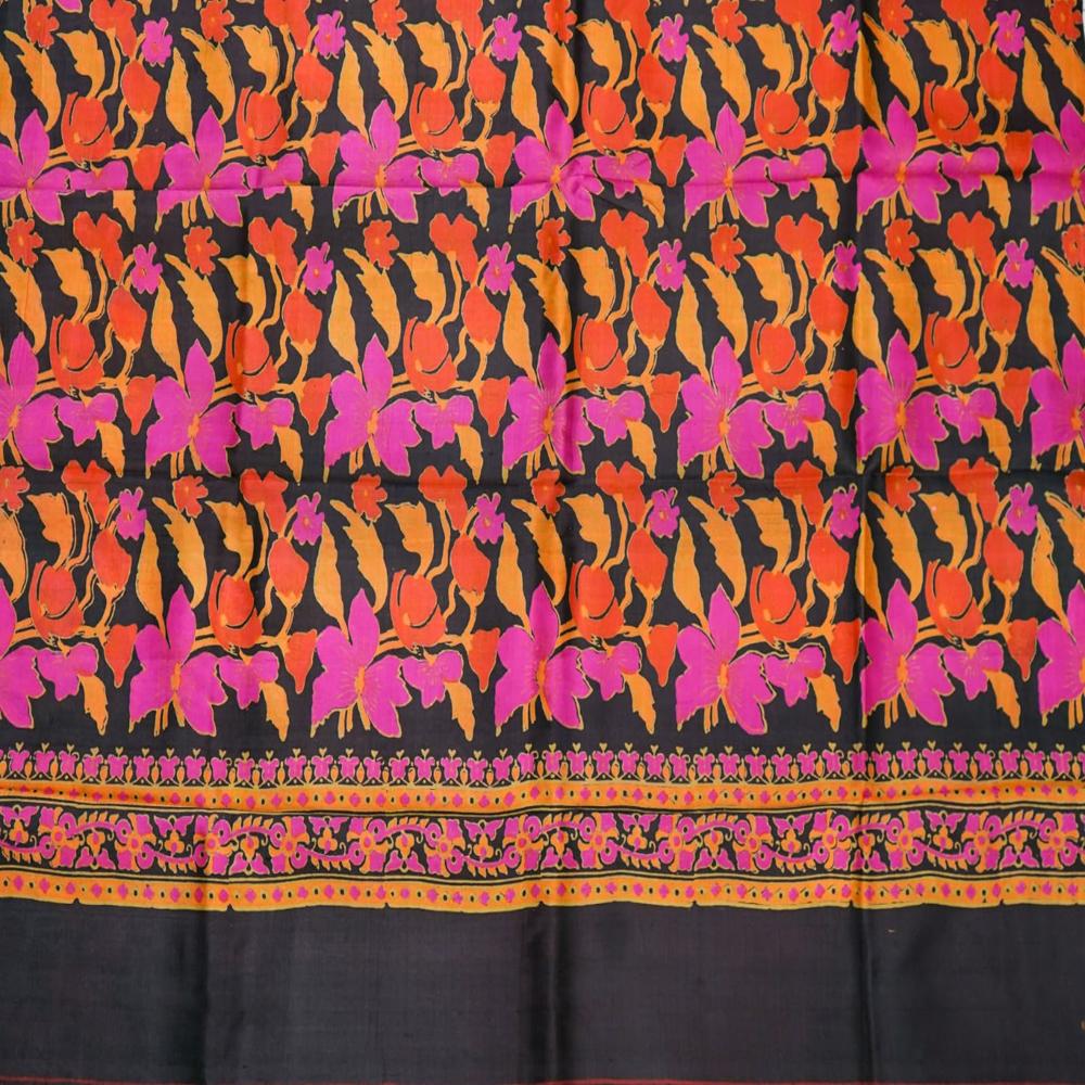 Coffee coloured Bishnupuri Katan Silk saree