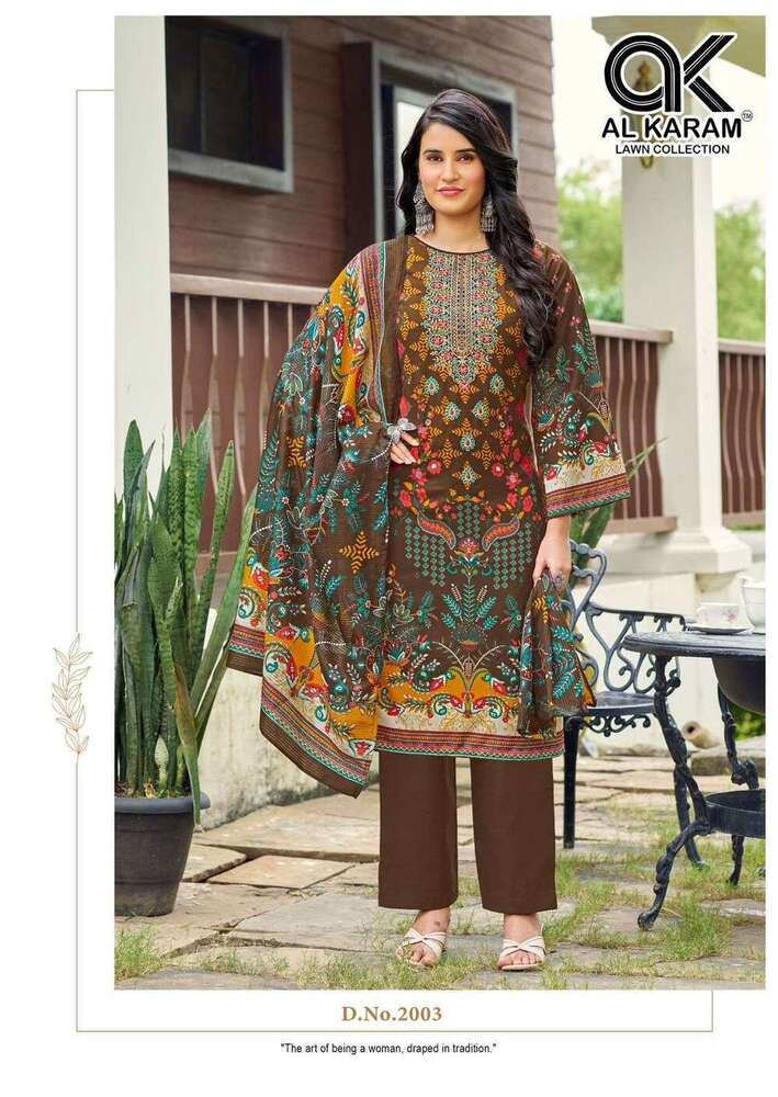 Ladies Brown Ethnic Printed Pant Suit