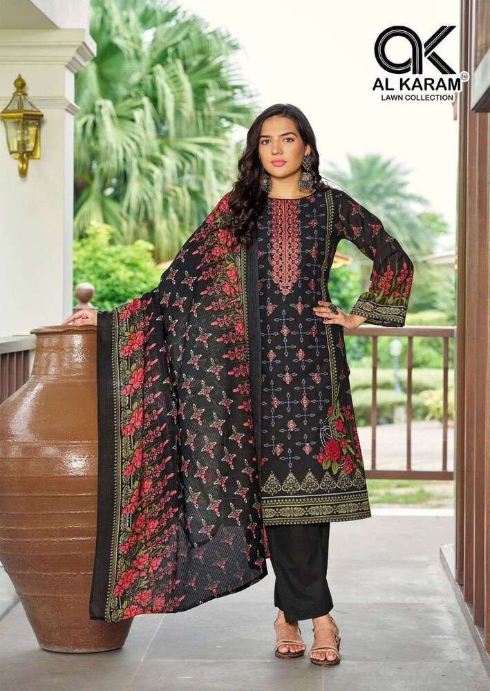 Ladies Black Floral Printed Pant Suit