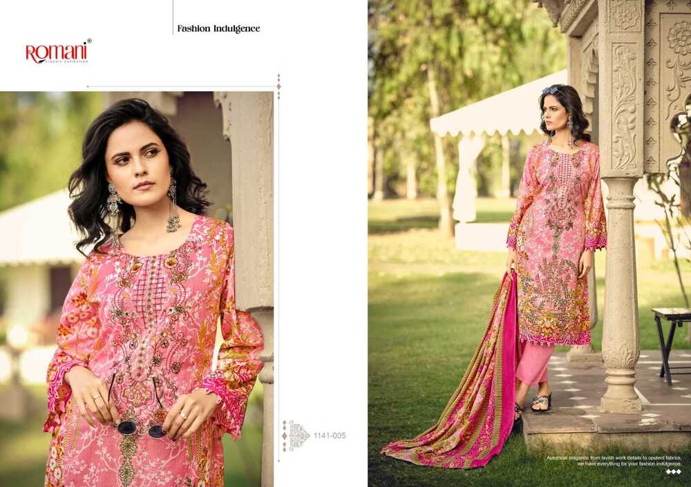 Ladies Pink Embroidered Pant Suit