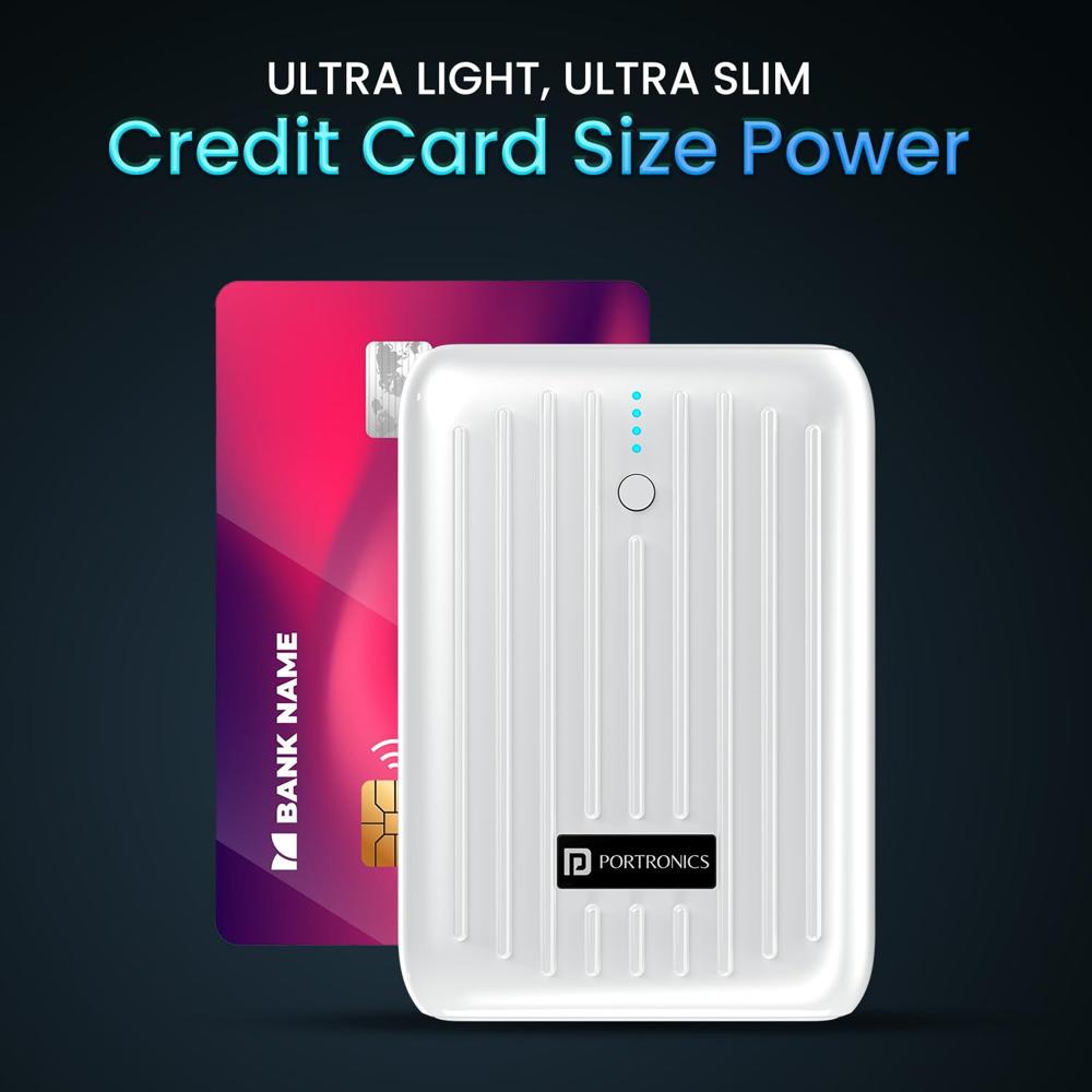 Portronics Zapcell 10k 10000mAh 22.5W Pocket Size Nano Powerbank with Compact & Light