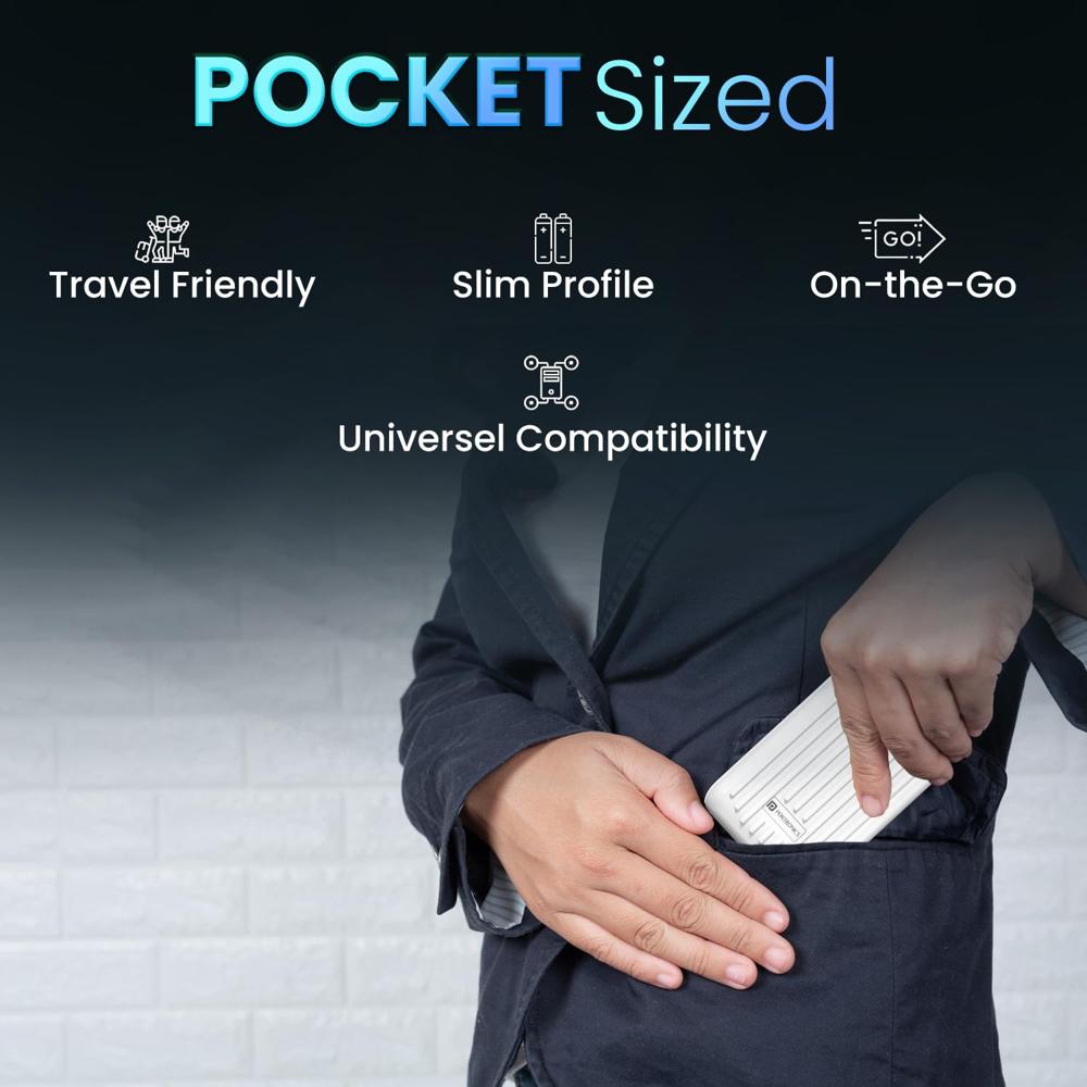 Portronics Zapcell 10k 10000mAh 22.5W Pocket Size Nano Powerbank with Compact & Light