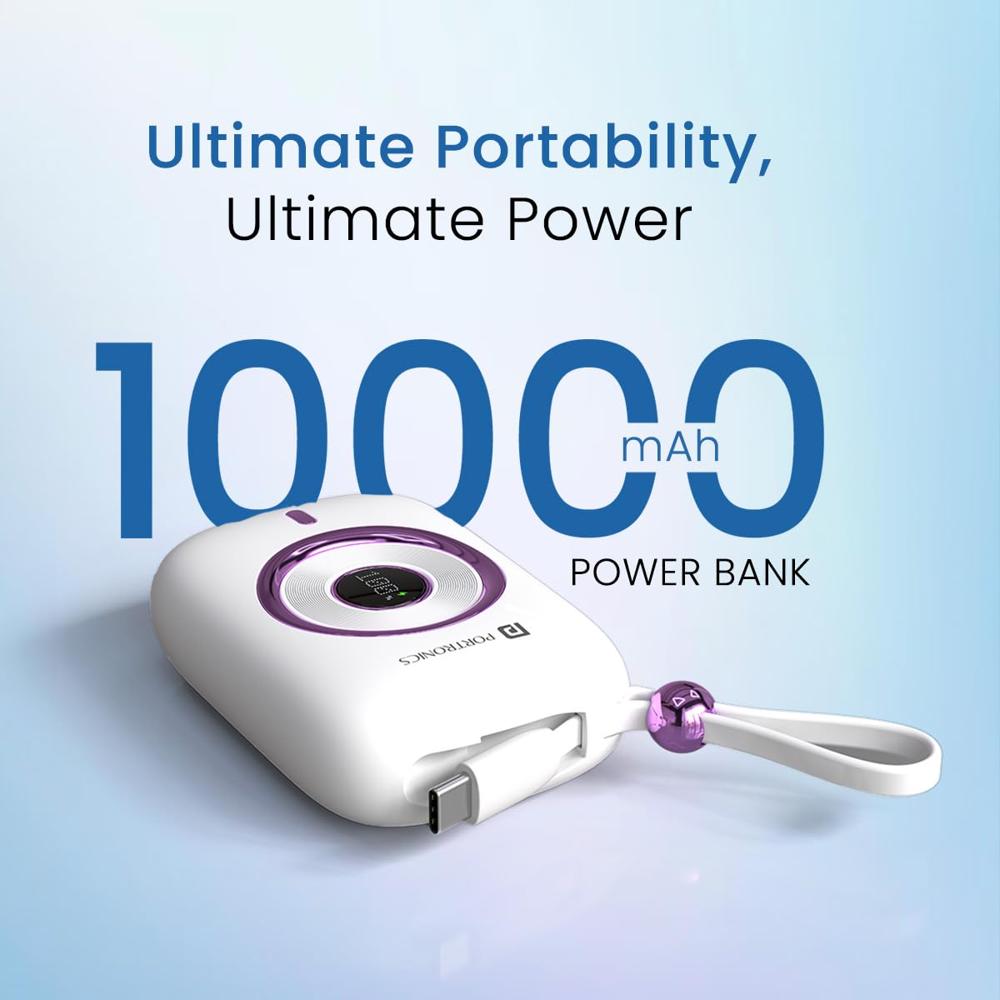 Portronics Power Shutter Pro 35W 10000mAh SuperFast Charging Wired Powerbank with in-Built