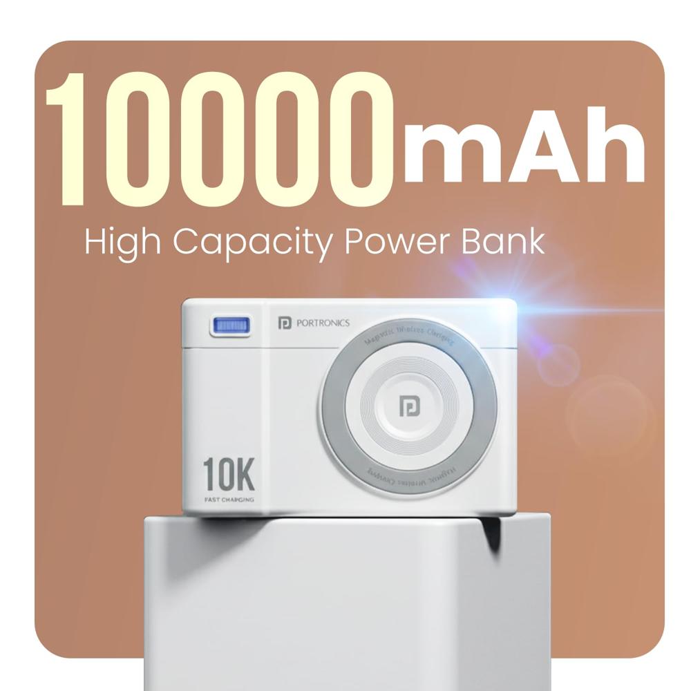 Portronics PowerShutter Air 10K 10000mAh 15W Wireless Magnetic Fast Charging