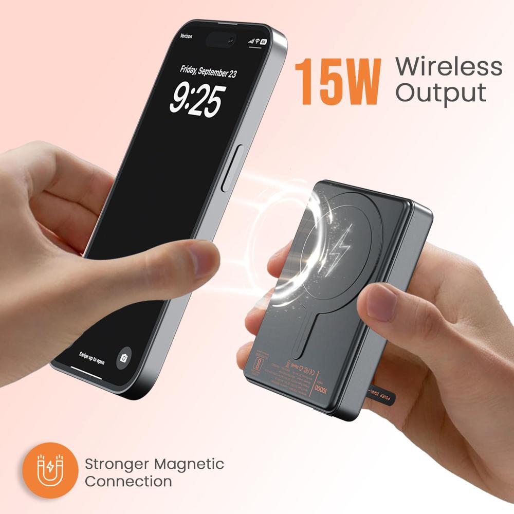Portronics Chyro 10000mAh 15W Magnetic Wireless Fast Charging Powerbank with MagSafe Mobile