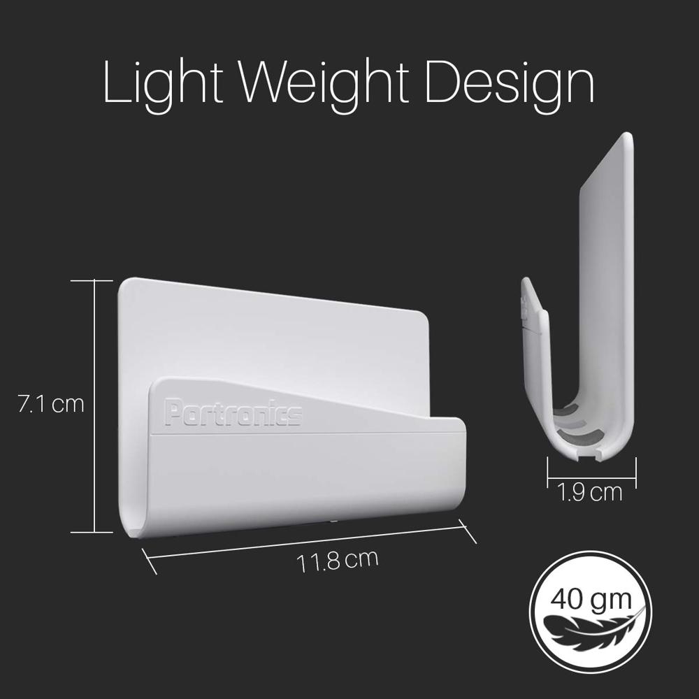 Portronics Modesk 101 Wall Mount Mobile Holder with Adhesive Strips, Charging Holder