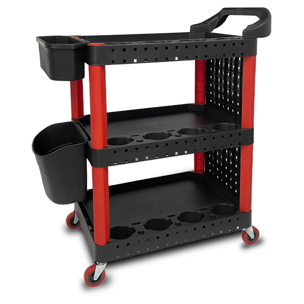 AUTOZCRAVE Detailing Trolley 4th Generation Car Detailing Tool Cart with Bottle and Polisher Holders