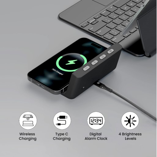 Portronics Freedom 4A Desktop Wired & Wireless Charging Pad