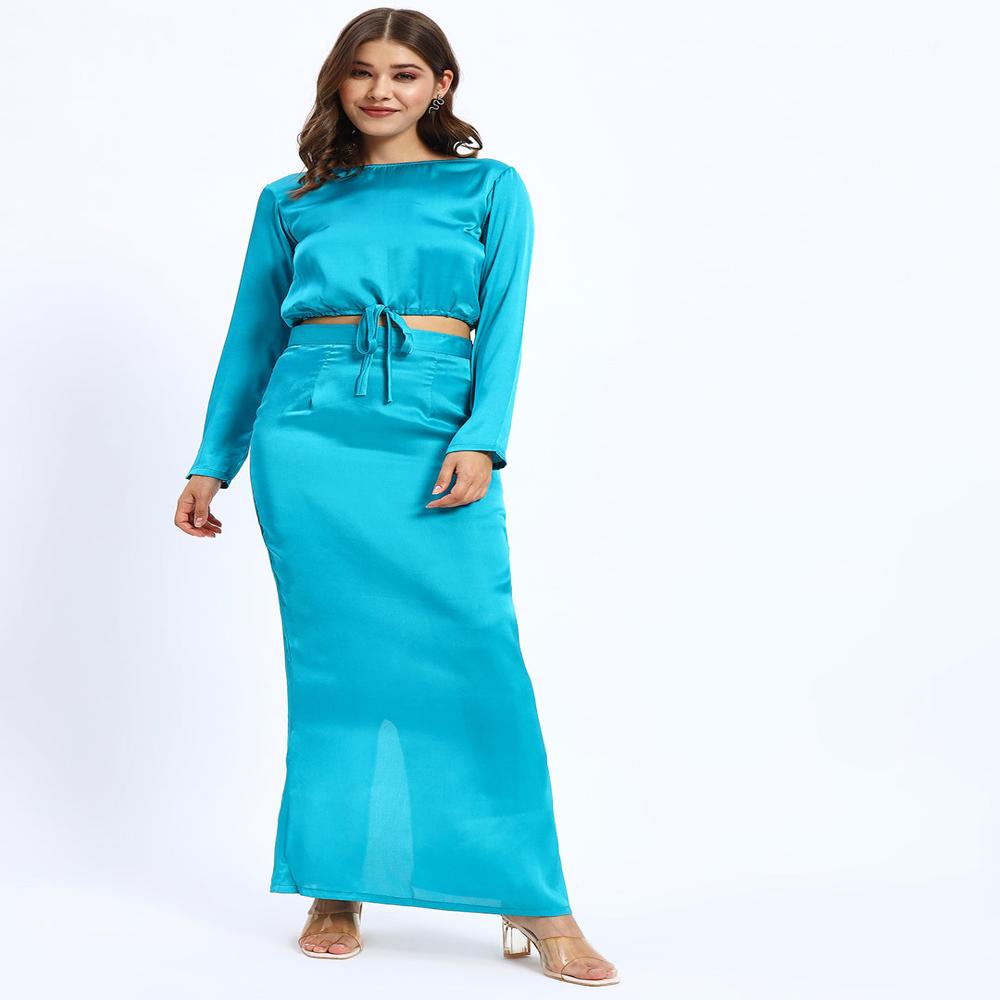 Ladies Lux Satin Co-ord Set