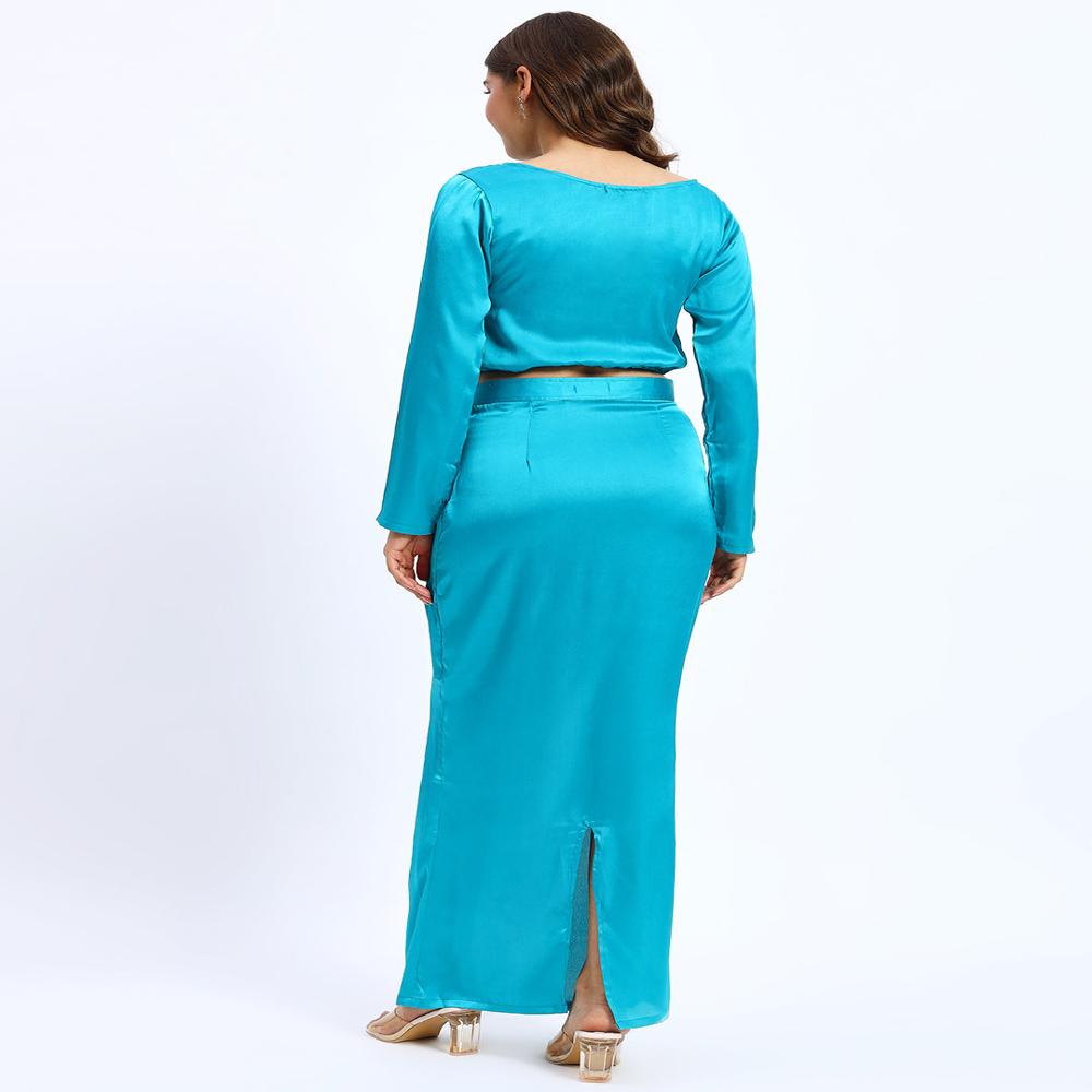 Ladies Lux Satin Co-ord Set