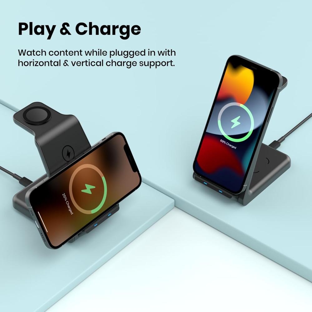Portronics Freedom Trio 15w 3in1 Wireless Charger