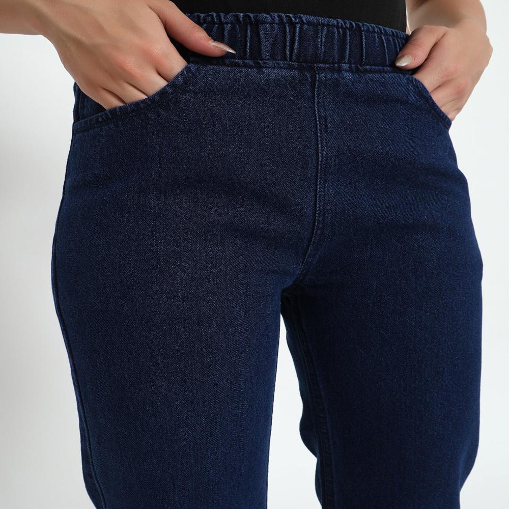 Ladies Checked Jeans - Color: Blue And White