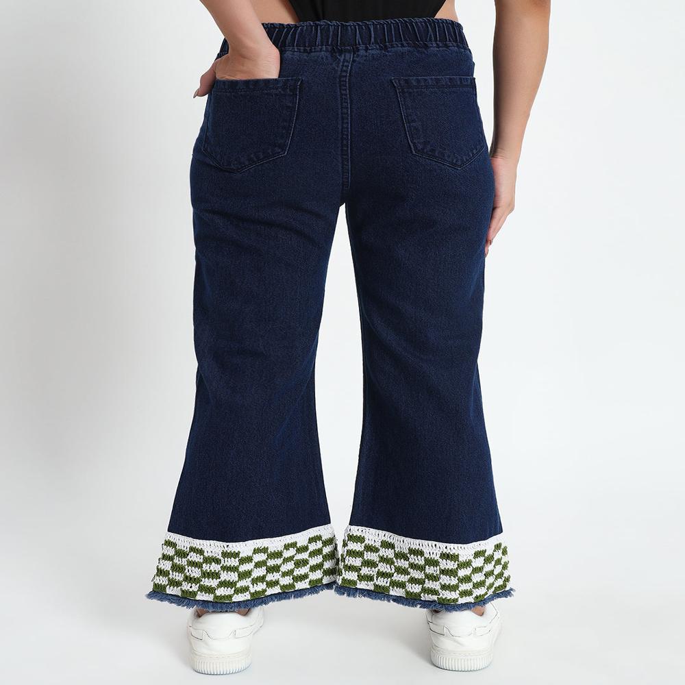 Ladies Checked Jeans