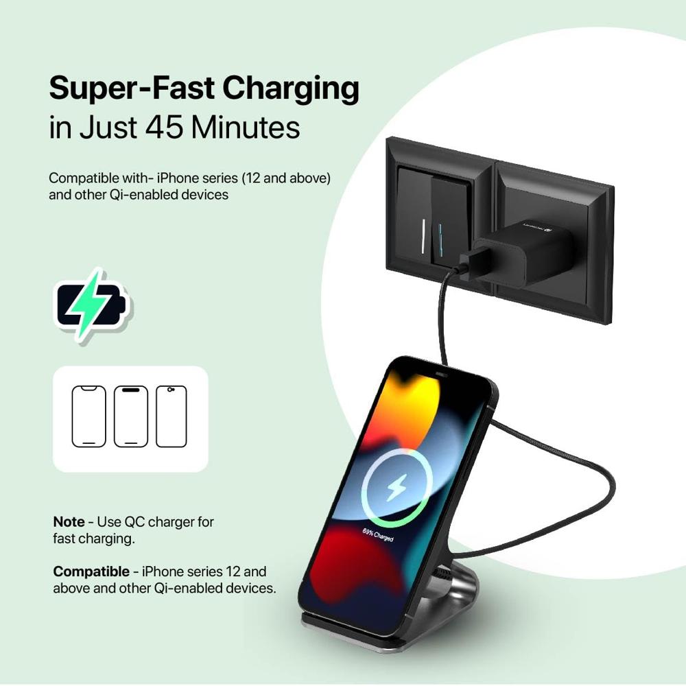 Portronics Freedom 15 Plus 15W Desktop Wireless Charger 