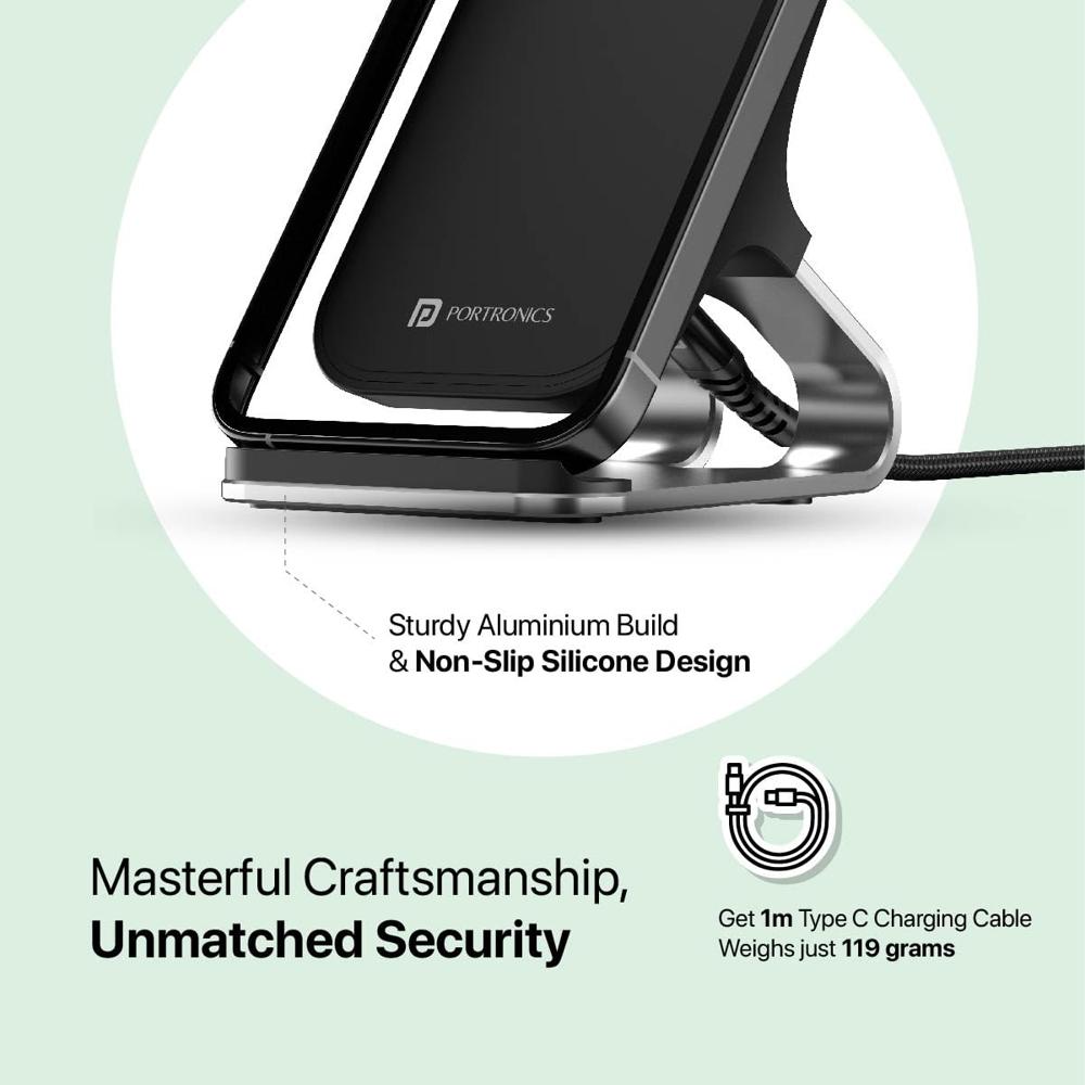 Portronics Freedom 15 Plus 15W Desktop Wireless Charger 