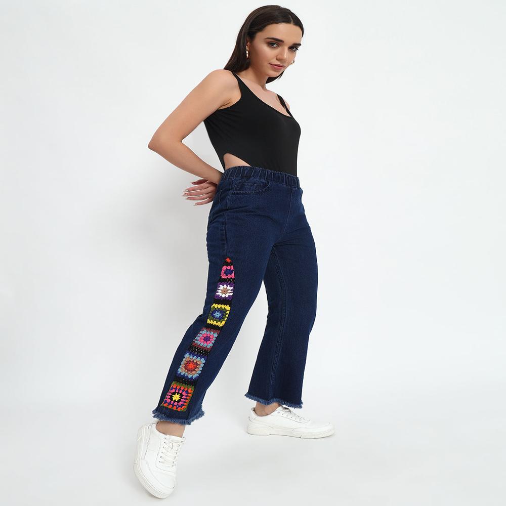 Side Granny Square Jeans - Hip Size: Standard Hip Sizes (Varies By Size)