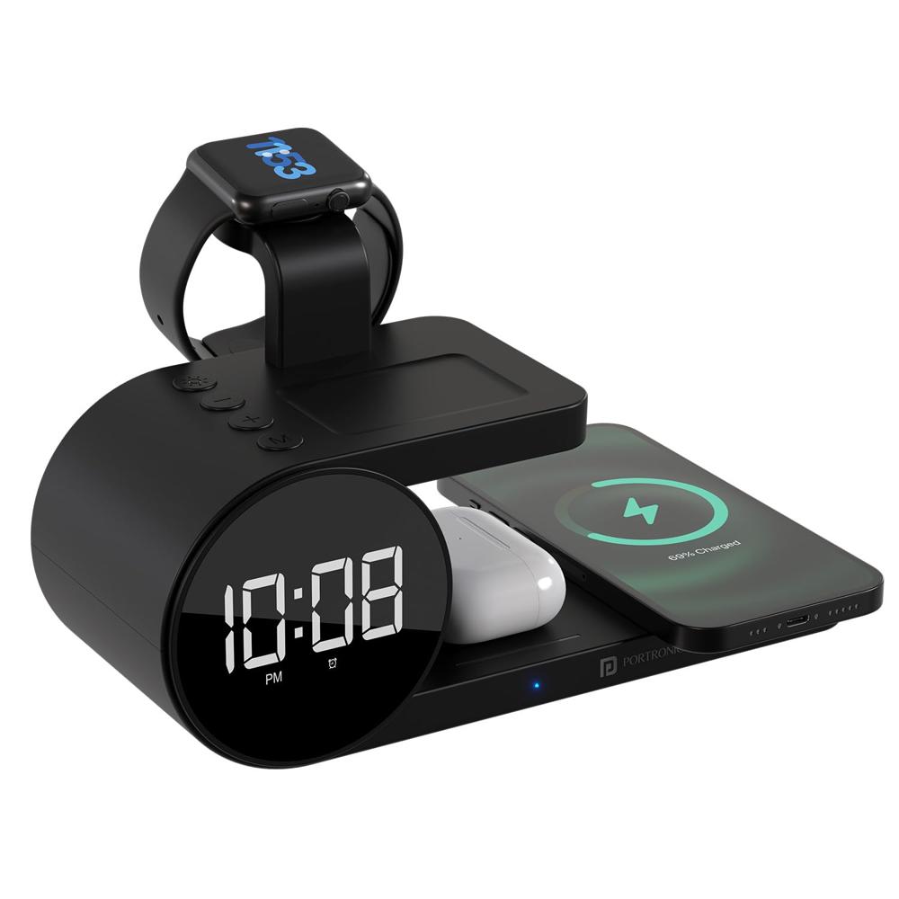 Portronics Freedom 6 15W Wireless Charger with 6-in-1 Function, Earbuds & Watch