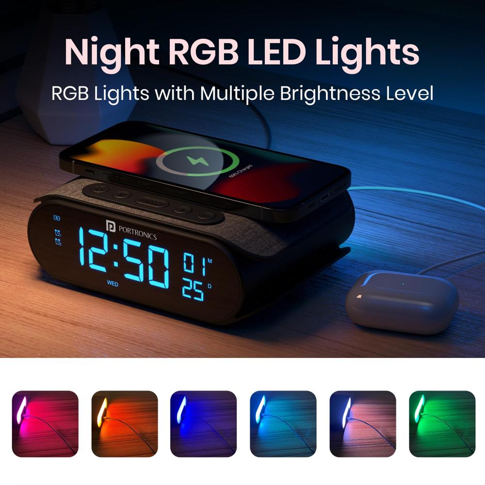 Portronics VoltClock 15W Wireless Charger for All Compatible