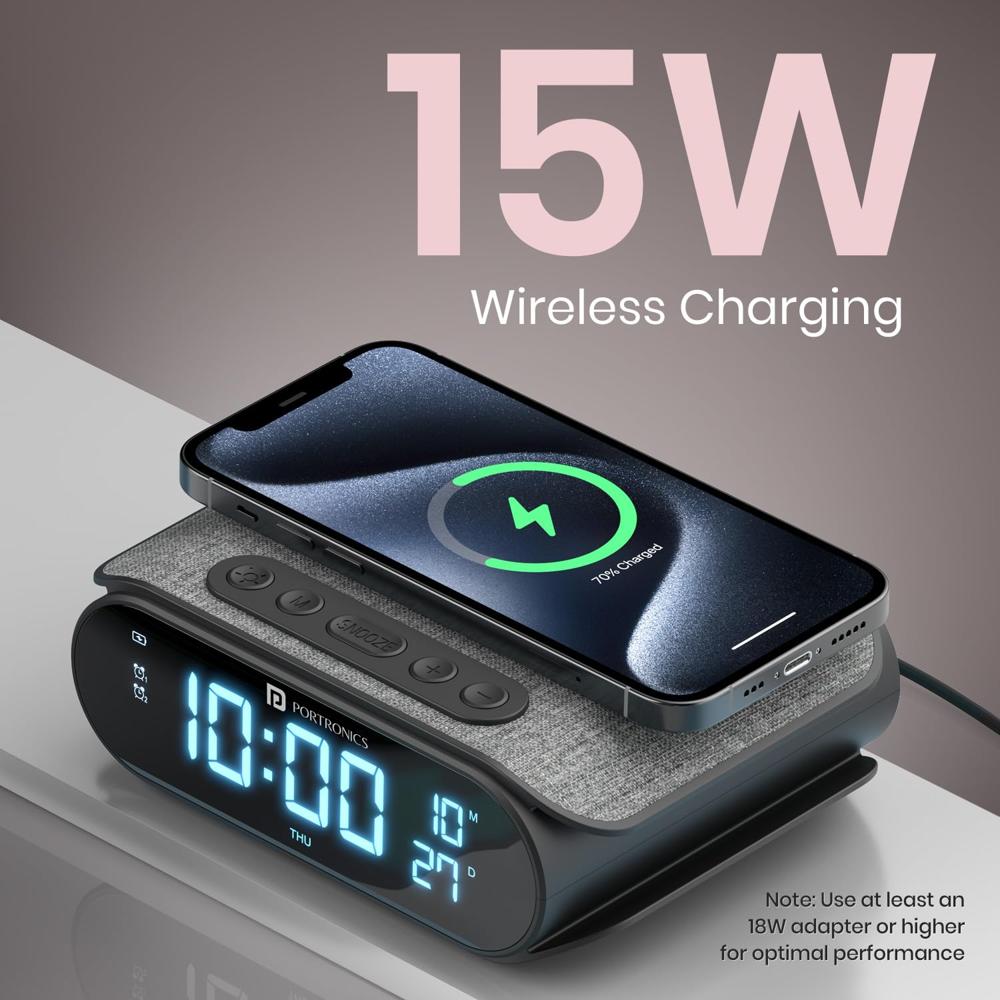 Portronics VoltClock 15W Wireless Charger for All Compatible