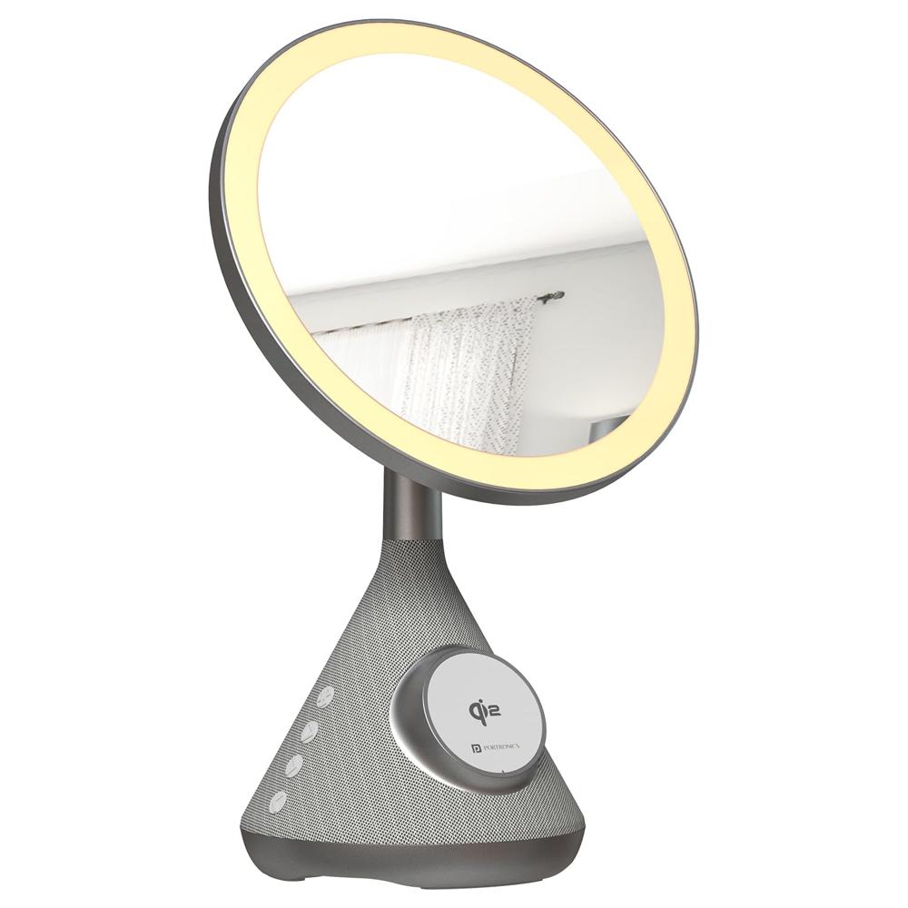 Portronics MOVO 3 in 1 Wireless Charger with 5W Bluetooth Speaker & Makeup Mirror, Qi2 Certified 15W Wireless