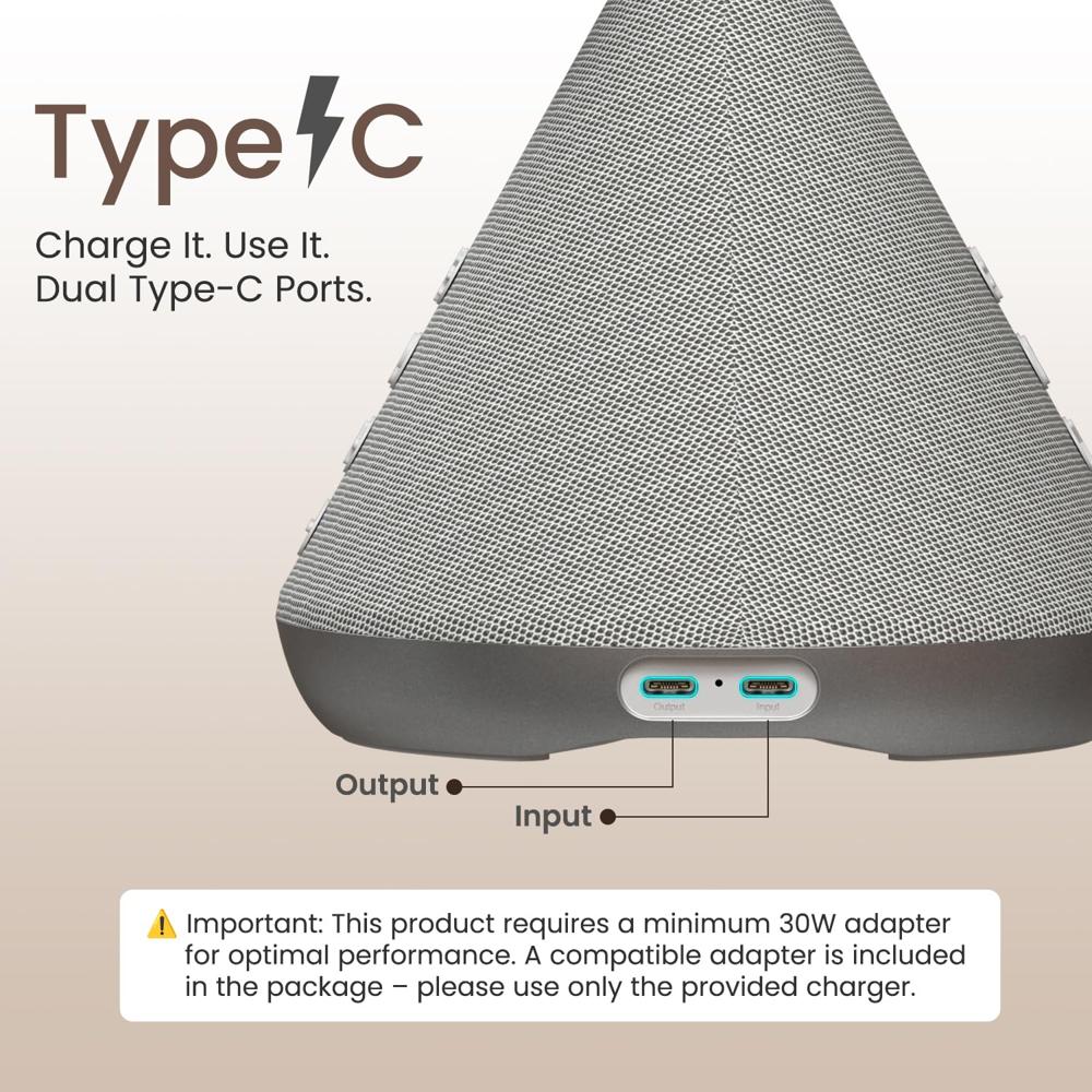 Portronics MOVO 3 in 1 Wireless Charger with 5W Bluetooth Speaker & Makeup Mirror, Qi2 Certified 15W Wireless