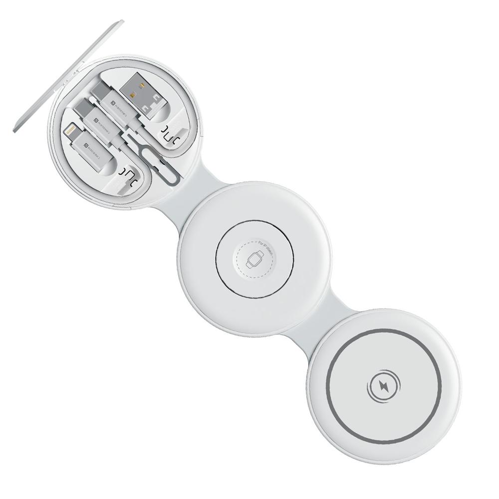 Portronics Chargemate Trio 3 In 1 Wireless Charger With Multifunctional Fast Charging - Color: White