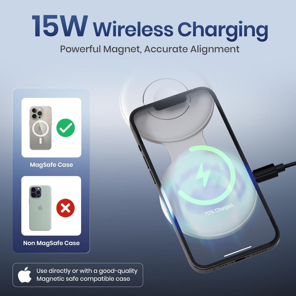Portronics ChargeMate Trio 3 in 1 Wireless Charger with Multifunctional Fast Charging