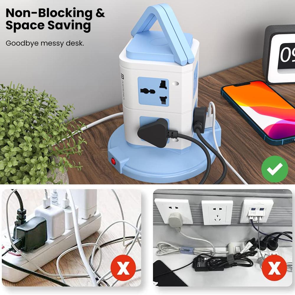 Portronics Power Plate 9 with 3 USB Ports + 8 Power Sockets