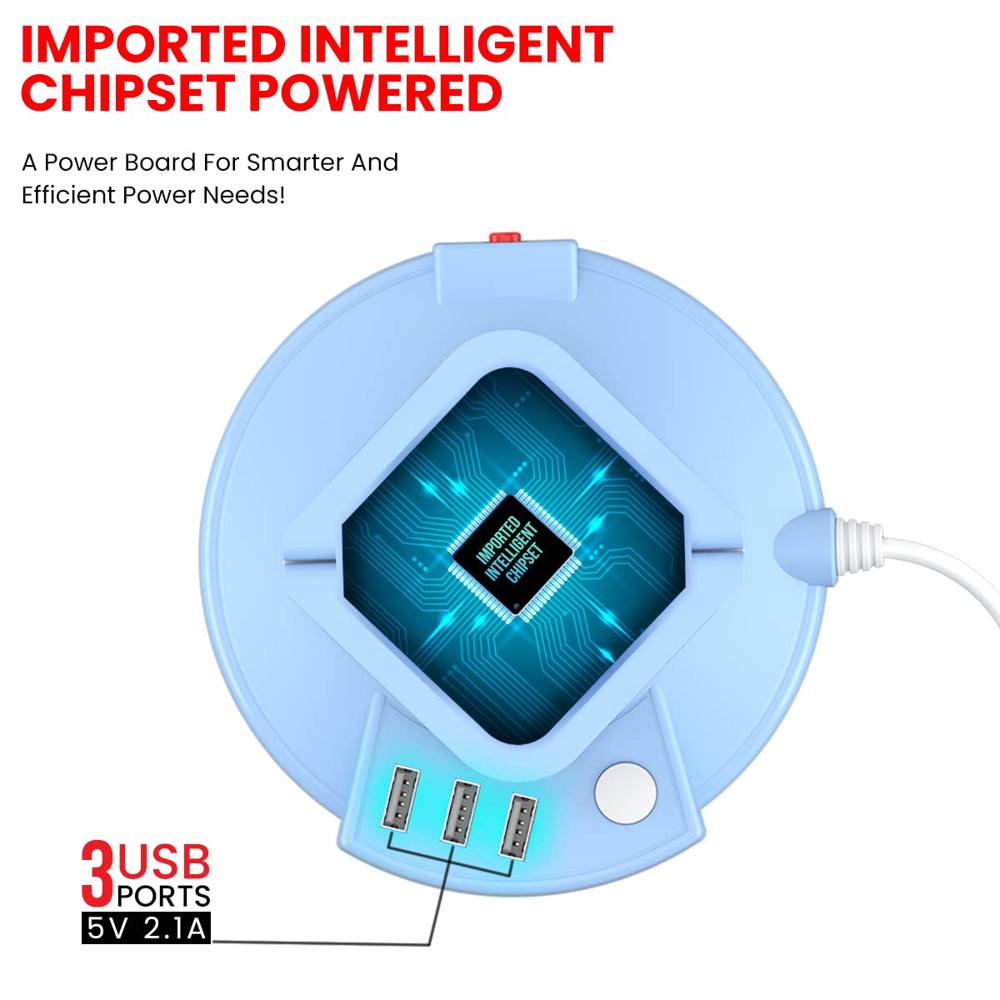 Portronics Power Plate 9 with 3 USB Ports + 8 Power Sockets