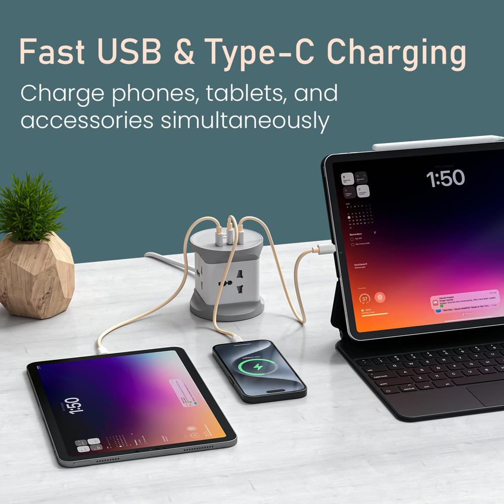 Portronics Power Plate 9 Pro, 2500W 7-in-1 Desktop Charging