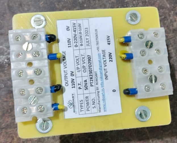 0.8 Kva Roboart Single Phase Control Transformer - Dimension (L*w*h): 3x2.8x2 Inch (In)
