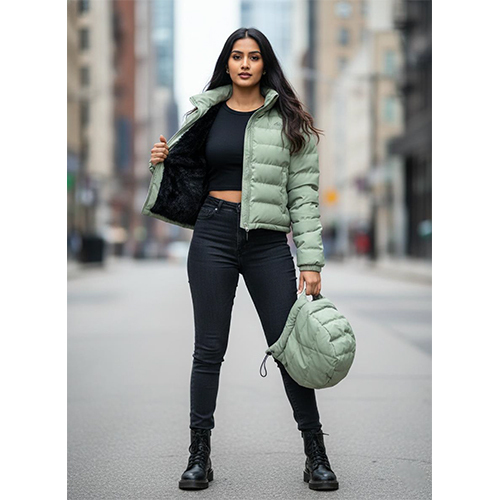 Sage Green Women's Puffer Jacket