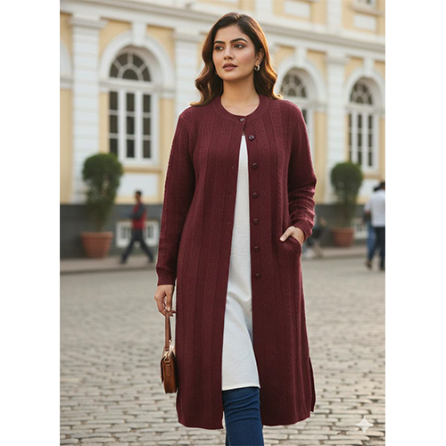Maroon Cardigan Sweater