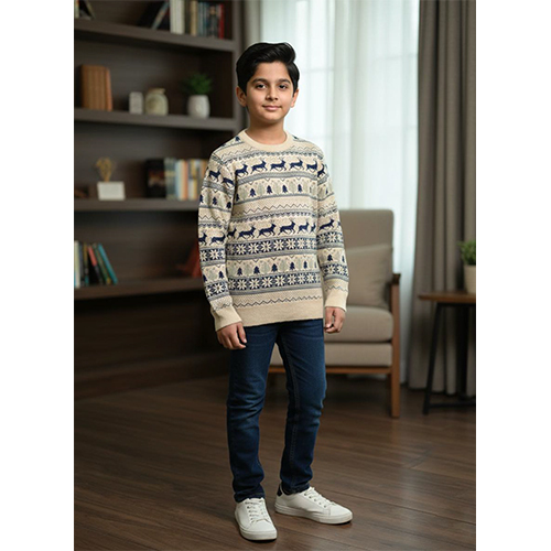 Kids Hair Sweater Round Neck