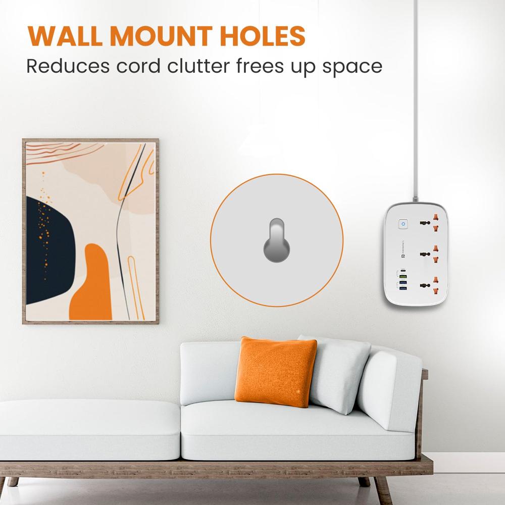 Portronics Power Plate 16 Extension Board with 45W Type-C