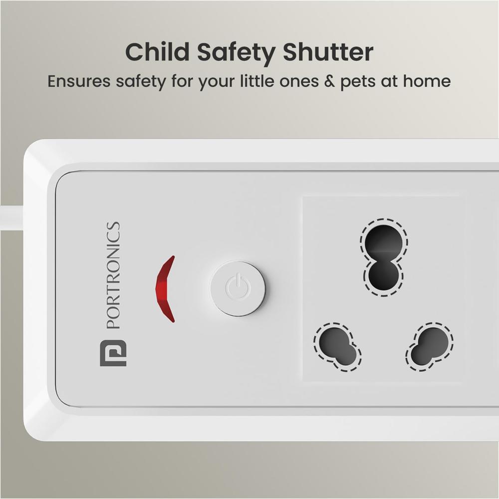 Portronics Power Plate 17 Extension Board with 4 Universal